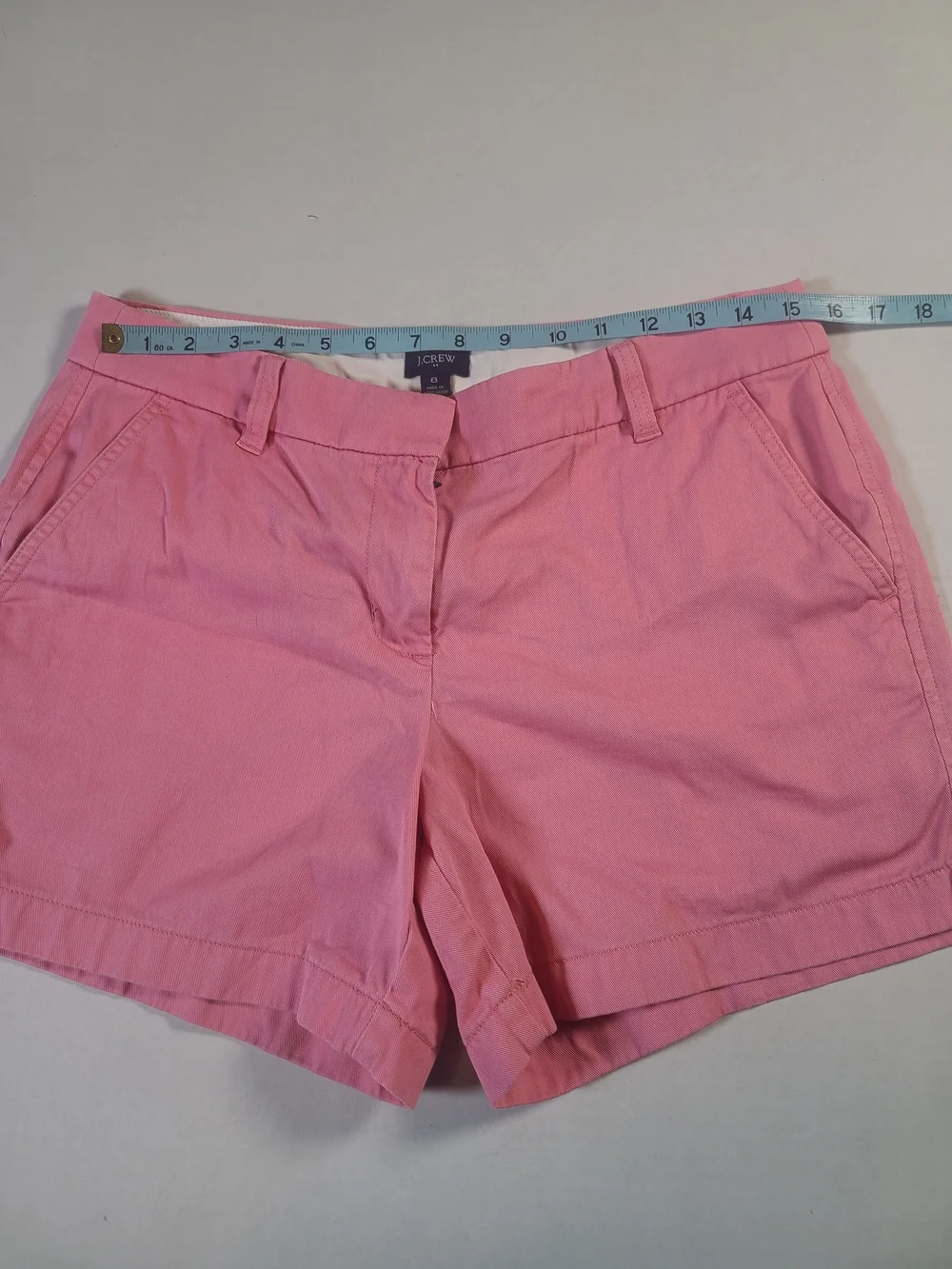 J Crew Shorts Womens 8 Pink Chino Mid Rise Casual Preppy Cotton Summer